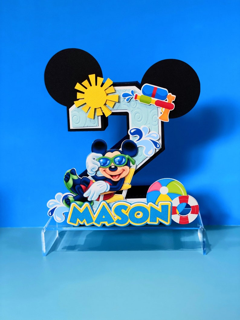 Mickey Pool Party Theme 3D Letters or Numbers | Mickey Summer Party Theme | Mickey Pool Party Birthday | Nursery Room Decor | Baby Shower | image 1