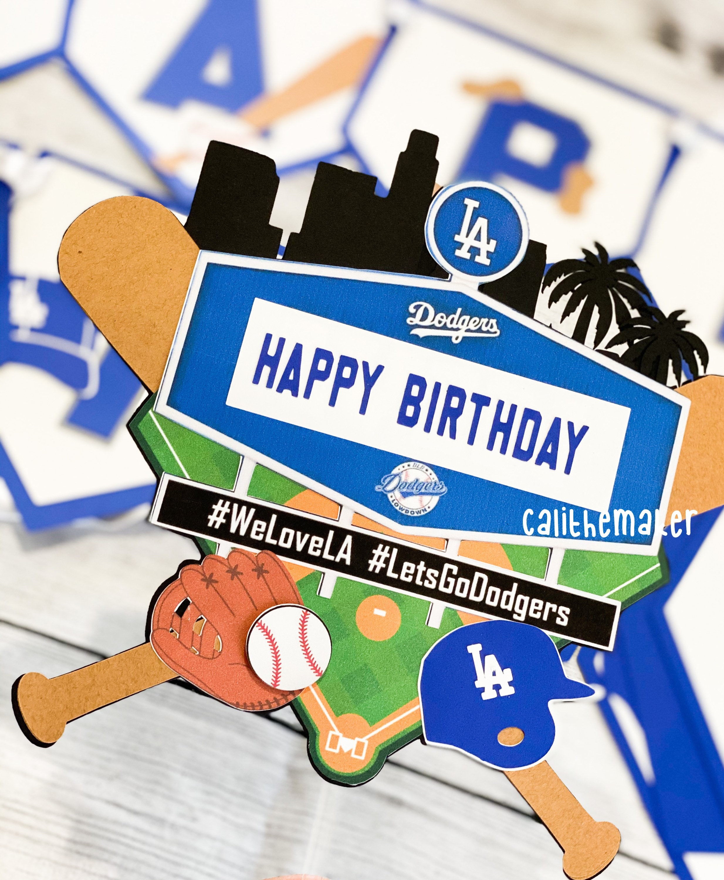 la-dodgers-theme-party-cake-topper-birthday-banner-etsy