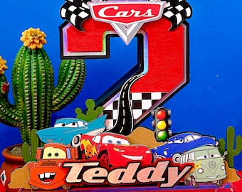Disney Cars 3D Letters or Numbers with Name | Lighting McQueen Theme | Disney Cars Birthday Party Decorations | Cars Movie Party Supplies |