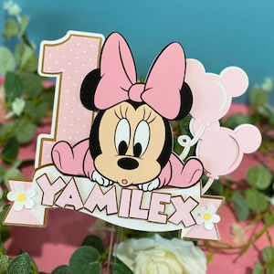 Baby Minnie Cake Topper | Baby Shower Cake Topper | Baby Minnie Theme Party | Disney Birthday Theme | Minnie Mouse |