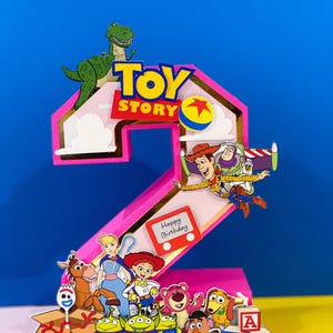 Pink Toy Story Theme 3D Letters or Numbers| Toy Story Theme | Woody Buzz Birthday Party Supplies | Nursery Room Decor | Baby Shower Keepsake
