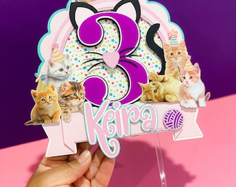 Cute Kitties Cake Topper | Kitten Party Supplies Set | Kitties  | Pets Birthday Theme | Cat Party Favors | Kitty Party Pack | Kitten Decor |