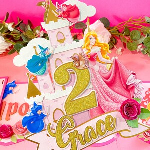 Princess Cake Topper | Princess Theme Party | Castle Princess Birthday | Aurora Sleeping Beauty Disney  Princess Birthday Theme |