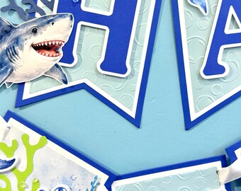 Under the Sea Birthday Banner| Ocean Birthday Decorations| Shark Birthday Banner| Personalized Party Banner| Whale Shark Party Decor
