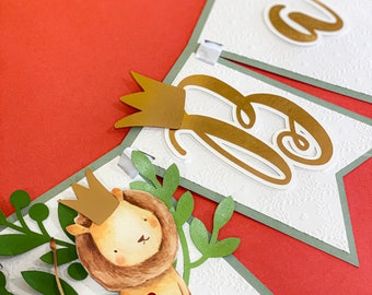 Lion Baby Shower Banner | Baby Lion Theme Party | Animals Theme Birthday Banner | Personalized Banner