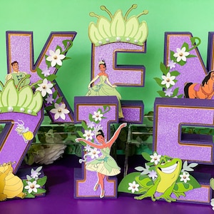 Purple Tiana Theme 3D Letters or Numbers | Tiana Party Theme | Princess Tiana Birthday | Nursery Room Decor | Baby Shower | Centerpiece |