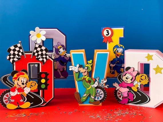 Mickey Mouse Roadster Racers Theme 3D Letters or Numbers | Mickey