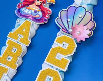 Ariel die kleine Meerjungfrau-Abschluss Lei | Kindergarten Abschluss Lei | Abschlussgeschenk | Abschluss Lei | Abschlussband Lei | Jahrgang 2025