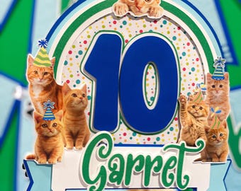 Cute Kitties Cake Topper | Kitten Party Supplies Set | Kitties  | Pets Birthday Theme | Cat Party Favors | Kitty Party Pack | Kitten Decor |
