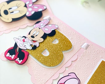 Minnie Happy Birthday Banner | Minnie Mouse Theme Party | Minnie Birthday Banner | Minnie Mouse Decor