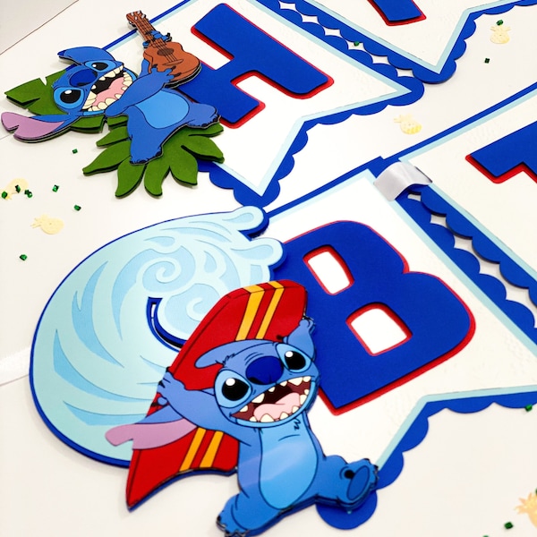 Lilo and Stitch Theme Birthday Banner | Personalized Birthday Banner | Stitch Theme Party | Party Decorations