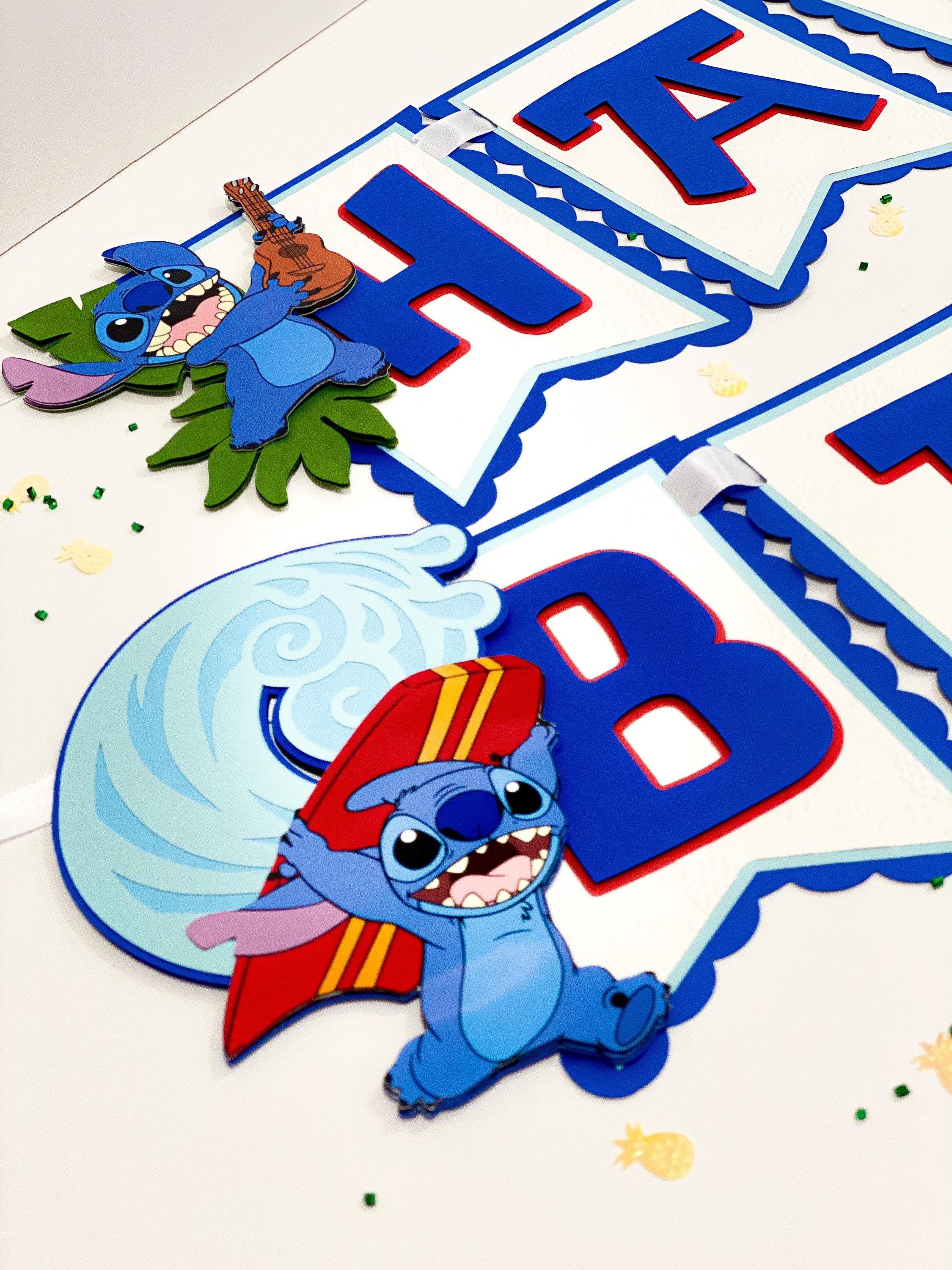 Lilo and Stitch Birthday Banner,lilo and Stitch Cake Smash Banner,kilo and  Stitch High Chair Banner,one Banner,two Banner,luau,tropical 
