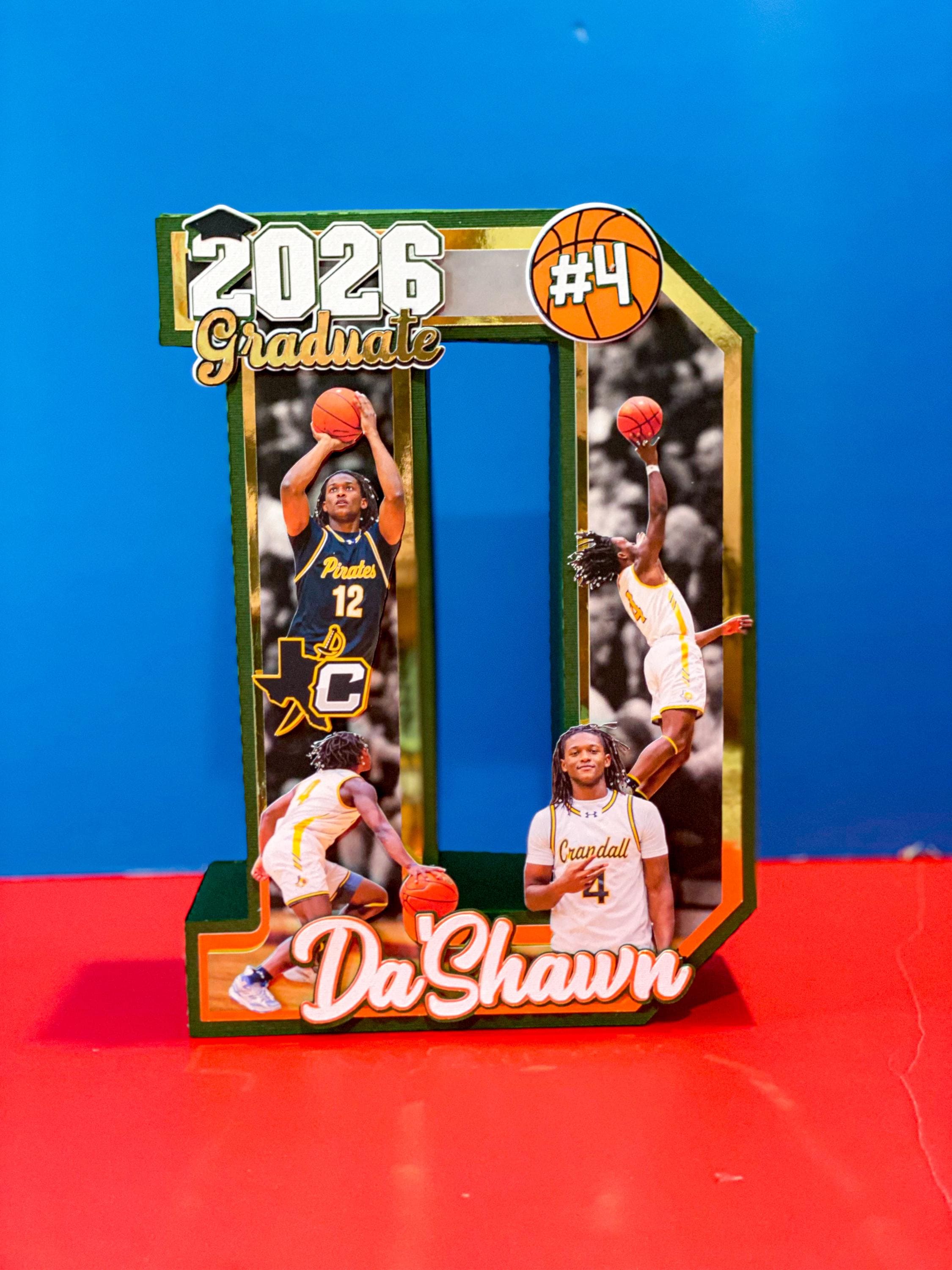 Letter Grad Gift Large Custom 3D Graduation Letter With Photos | Basketball Senior Night ...