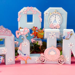 Cinderella Princess Theme 3D Letters | Princess Party Theme | Disney princess Birthday | Girl Party Decorations