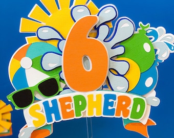 Waterballon taarttopper zwembadfeest | Zomerthemafeest | Verjaardagsthema zwembadfeest | Strandbal | Verjaardagsfeestje voor surfer