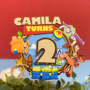 Retro Toy Story Theme Birthday | Personalized Birthday | Toy Story Theme Party | Party Decorations | Toy Story Cake Topper |