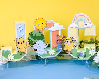 Canticos Theme 3D Letters or Numbers | Canticos Pollitos Party Theme | Canticos Fiesta Birthday | Nursery Room Decor | Sing Along BabyShower