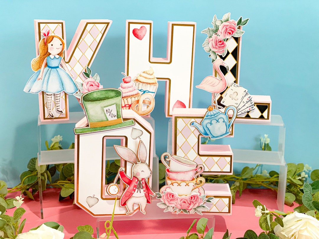 Alice in Wonderland Theme 3D Letters | Alice Tea Party Theme | Alice in ...