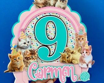 Cute Kitties Cake Topper | Kitten Party Supplies Set | Kitties  | Pets Birthday Theme | Cat Party Favors | Kitty Party Pack | Kitten Decor |
