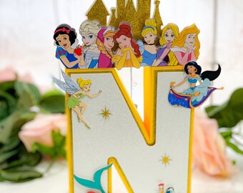 Lettres princesse 3D | Thème de fête de princesse | Anniversaire princesse | Décorations de fête pour filles