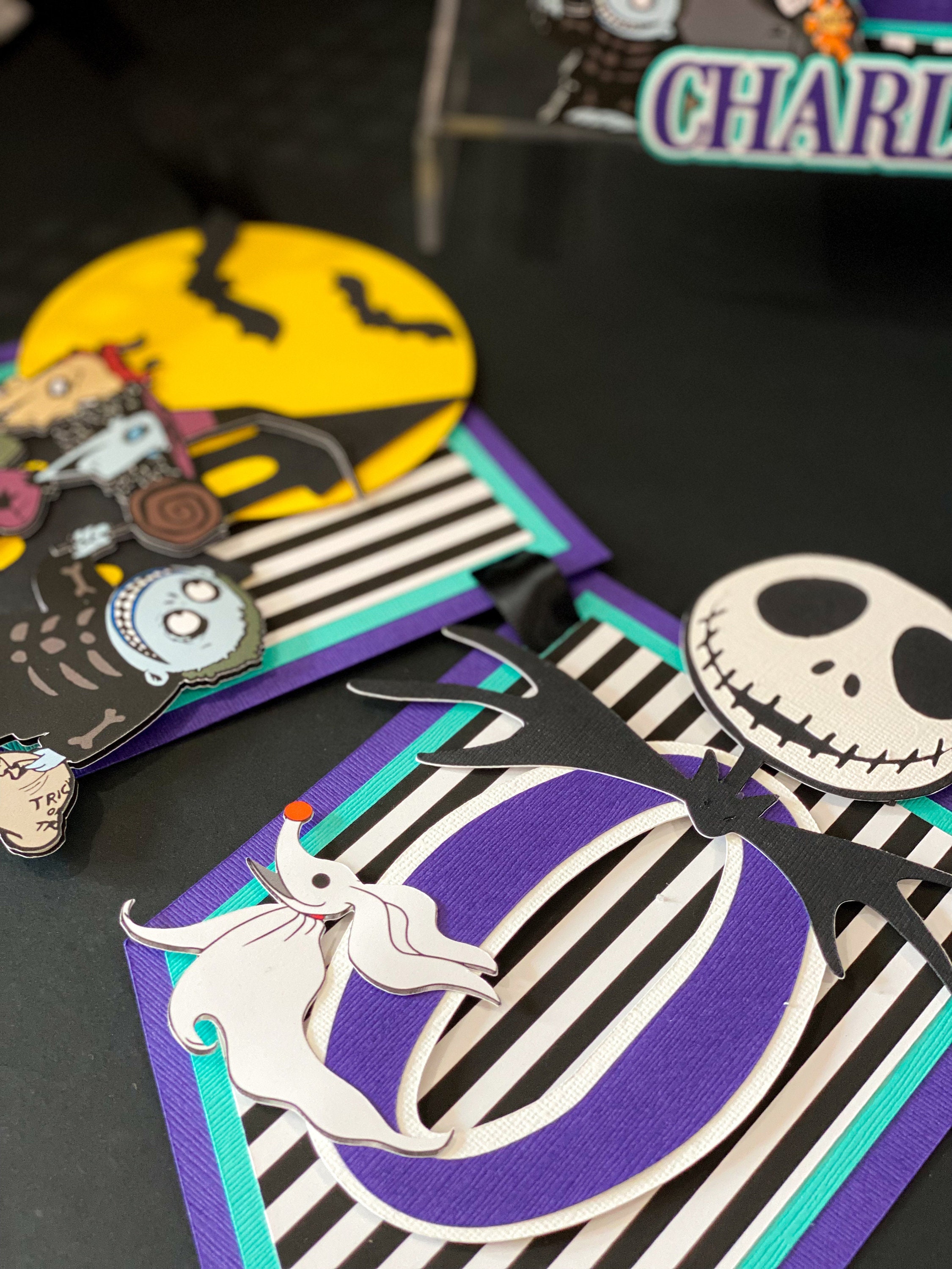 Banner de Pesadilla antes de Navidad / Fiesta temática de Jack y Sally / Cumpleaños de Pesadilla antes de Navidad / Banner personalizado