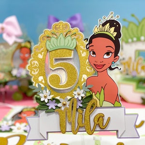 Princess Tiana Cake Topper | Princess Theme Party | Princess and the Frog Birthday | Disney  Princess Birthday Theme |