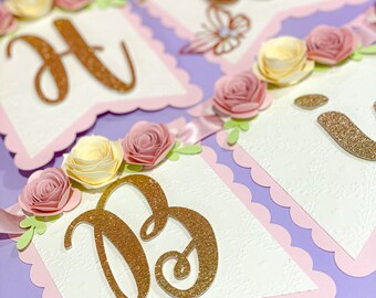 Butterfly Theme Banner | Butterfly Floral Theme Party | Butterfly Baby Shower | Baby Shower Banner | Happy Birthday Banner | Floral Banner