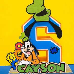 Goofy Theme 3D Letters or Numbers | Goofy Party Theme | Goofy Birthday | Nursery Room Decorations | Baby Shower | Goofy Wall Room Decor |