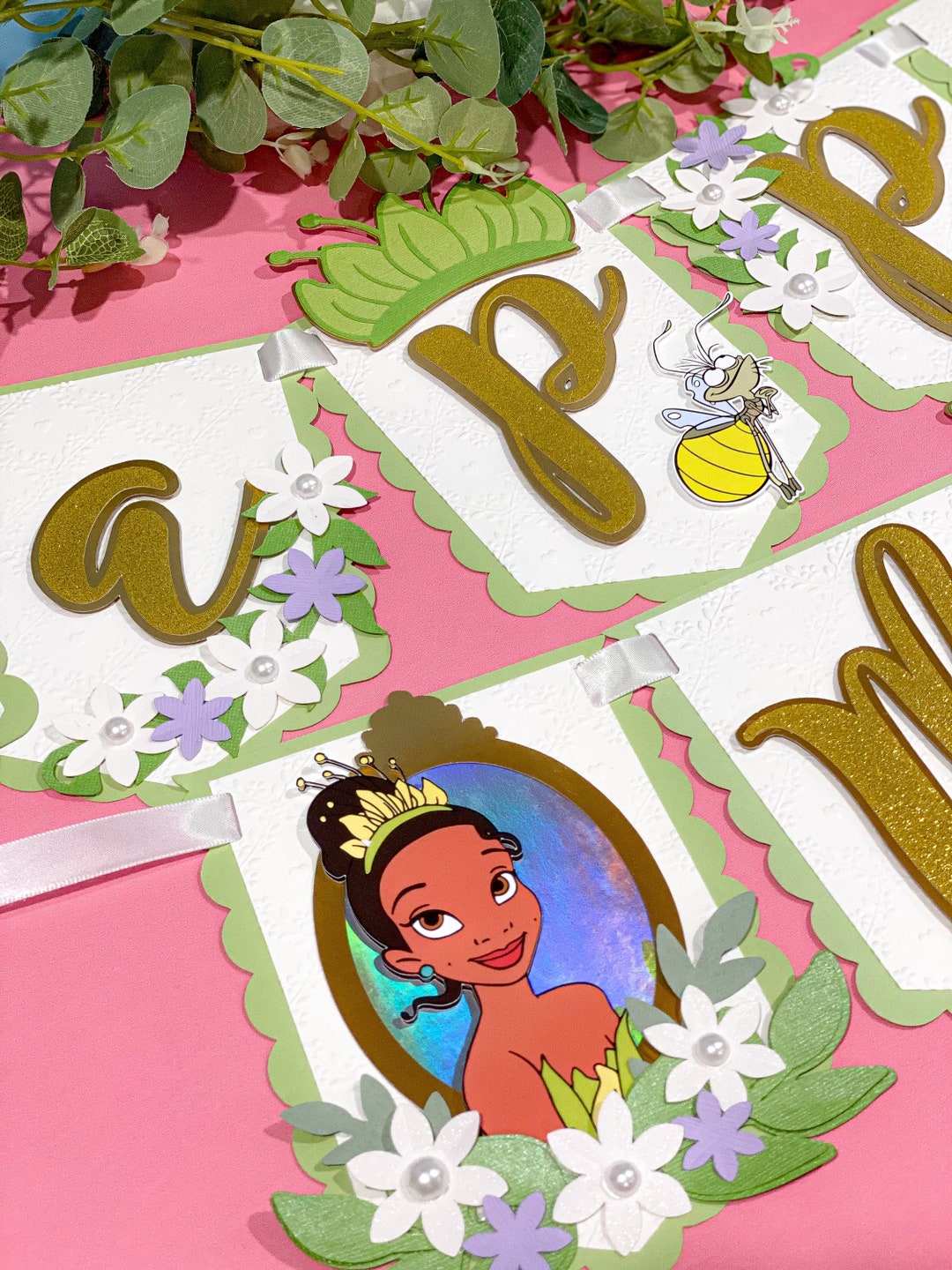 Tiana Happy Birthday Banner | Disney Princesses Theme Party | Princess
