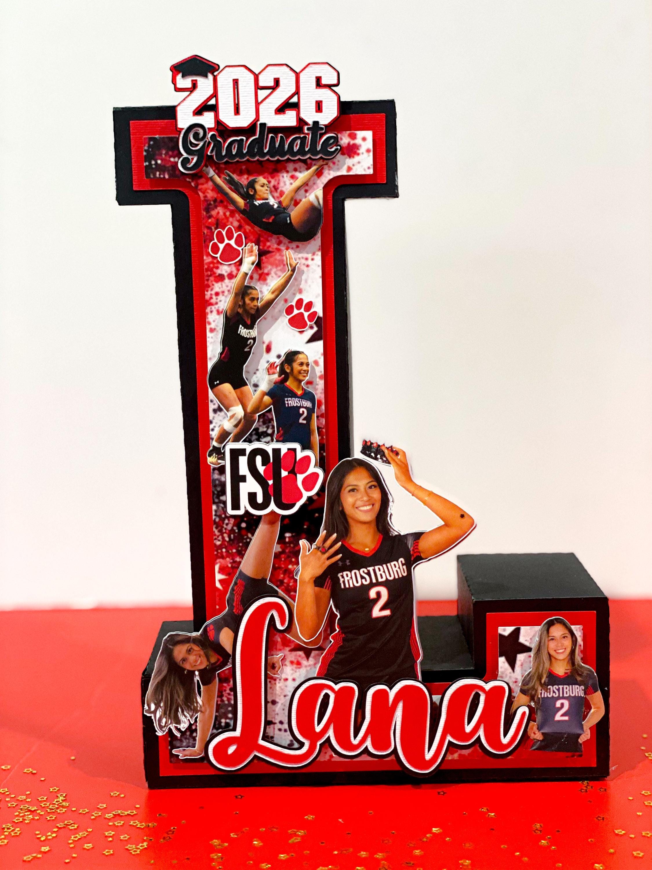 Letter Grad Gift Large Custom 3D Graduation Letter With Photos | Basketball Senior Night ...