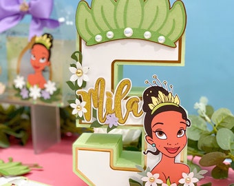 Princess Tiana Theme 3D Letters or Numbers | Tiana Party Theme | Princess and Frog Birthday | Nursery Room Decorations | Baby Shower Decor |