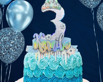 Frozen Snowflake Winter Cake Topper | Winter Wonderland Theme Party | Winter Princess Birthday | Elsa  Princess Birthday Theme |