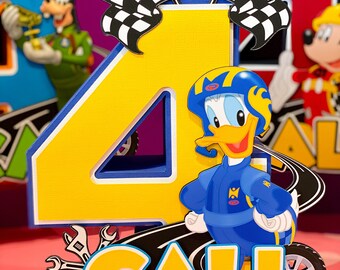 Donald und die Rennfahrer-Thema 3D-Buchstaben | Micky Party Thema | Micky Geburtstag | Kinderzimmer Dekoration Babyparty