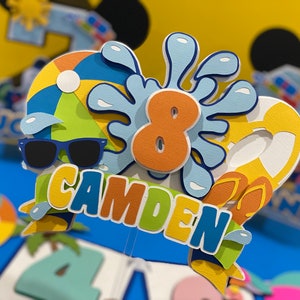 Pool Party Cake Topper | Beach Party Cake Topper | Summer Theme Party ...