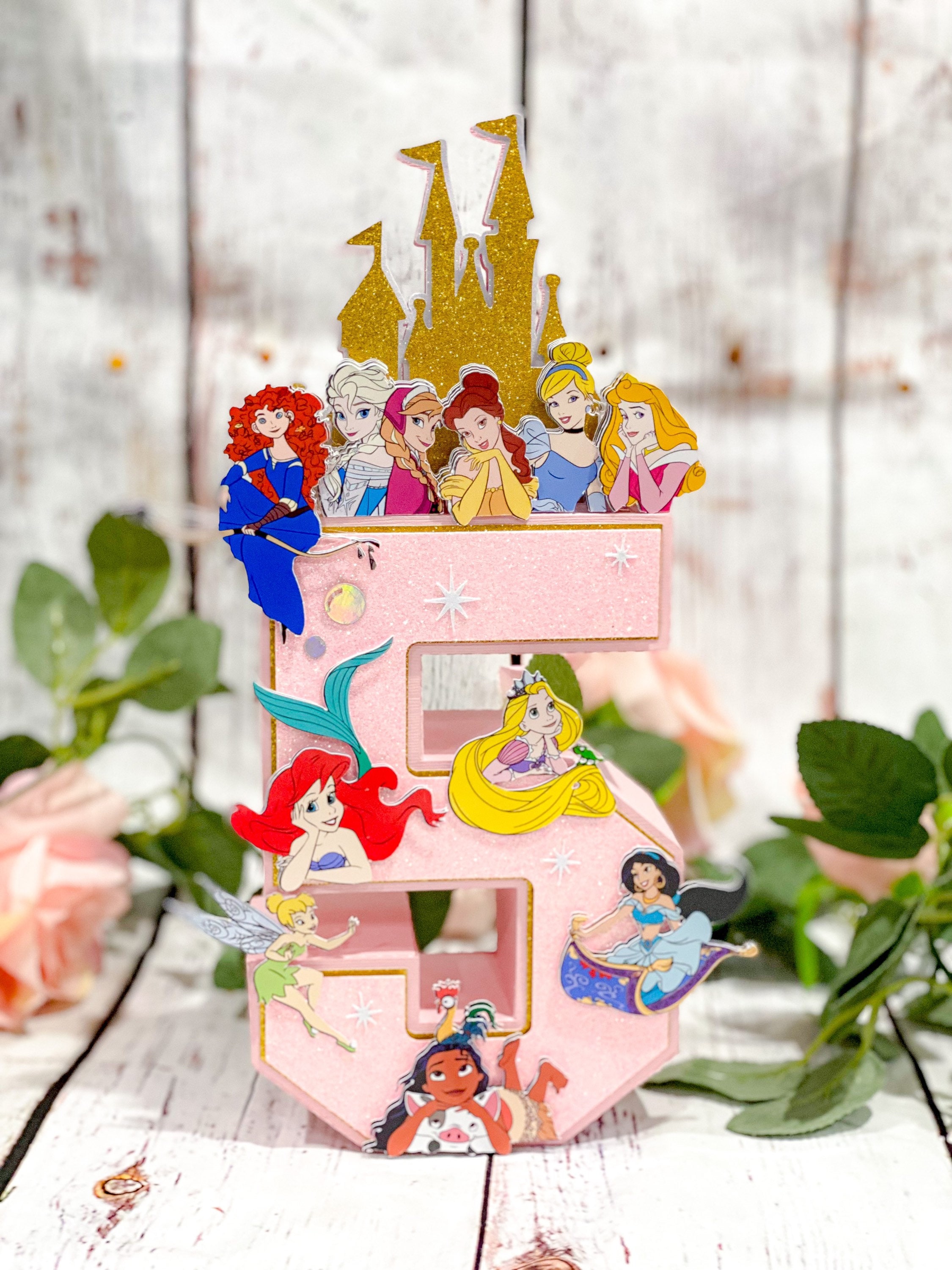 Princess 3D Letters or Numbers Princess Party Theme Princess Birthday Keepsake Girl Party Decor Princess Centerpiece