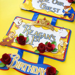 Be Our Guest Birthday Sign | Beauty and the Beast Princess Theme Party ...