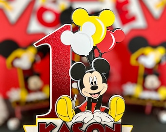 Mickey Mouse Cake Topper | Baby Shower Cake Topper | Mickey Mouse Theme Party | Disney Baby Shower Theme | Classic Mickey Mouse Party Decor