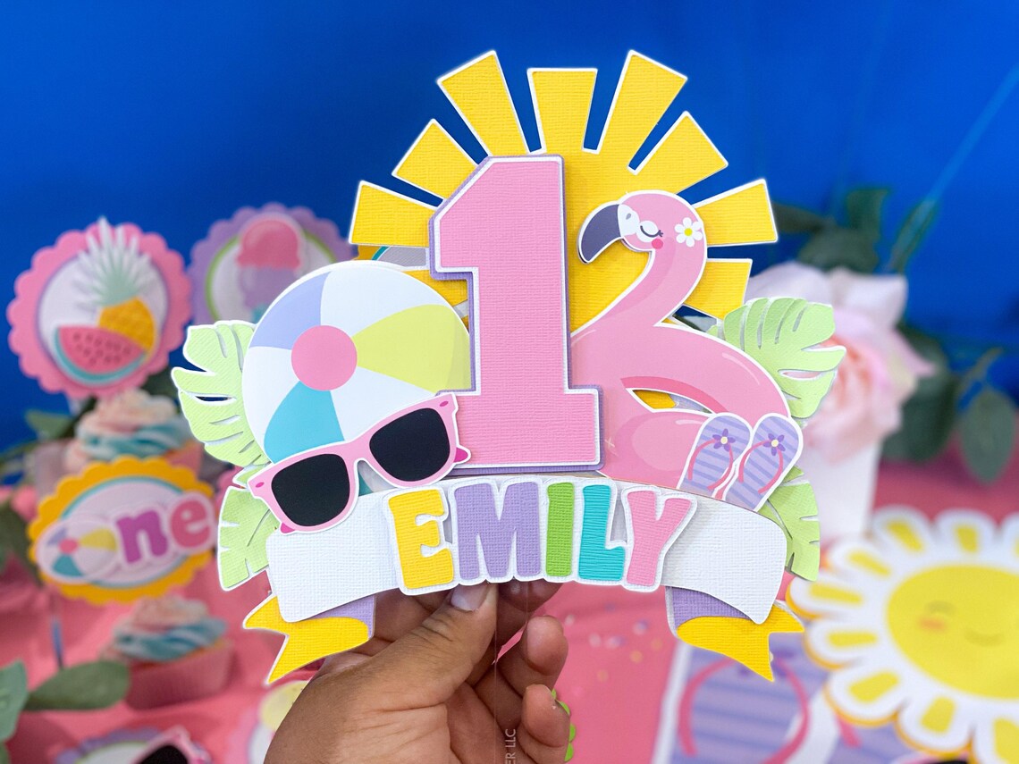 Pool Party Cake Topper | Beach Party Cake Topper | Summer Theme Party ...