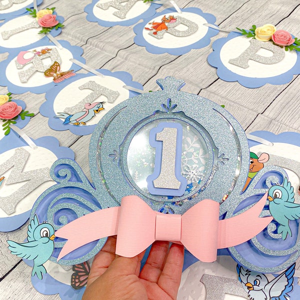 Happy Birthday Banner | Cinderella Princess Theme Party Garland | Cinderella Birthday Banner | Personalized Banner | Disney Princess Banner