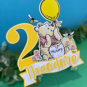 Yellow Winnie the Pooh Cake Topper | Baby Shower Cake Topper | Winnie the Pooh Party | Disney Birthday Theme | Classic Winnie the Pooh |