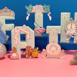 Cinderella Princess Theme 3D Letter | Princess Party Theme | Princess Birthday | Girl Party Decor | Cinderella Wall Art | Princess Keepsake