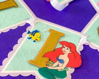 Happy Birthday Banner | Little Mermaid Ariel Theme Party | Under the Sea Birthday Banner | Mermaid Banner