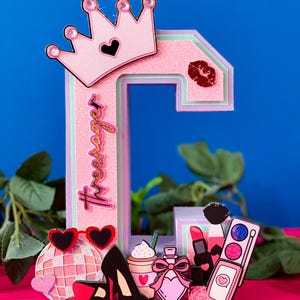 Large Little Miss Threenager Birthday Party Theme  | Girl Fashion Party Decorations | Cute Make Up | Handcrafted  Personalized Centerpieces
