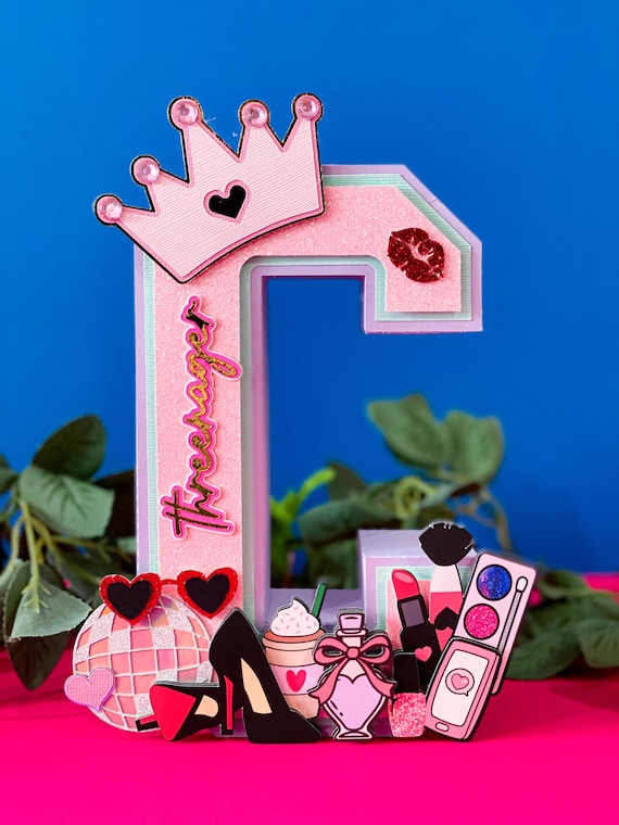 Large Little Miss Threenager Birthday Party Theme  | Girl Fashion Party Decorations | Cute Make Up | Handcrafted  Personalized Centerpieces