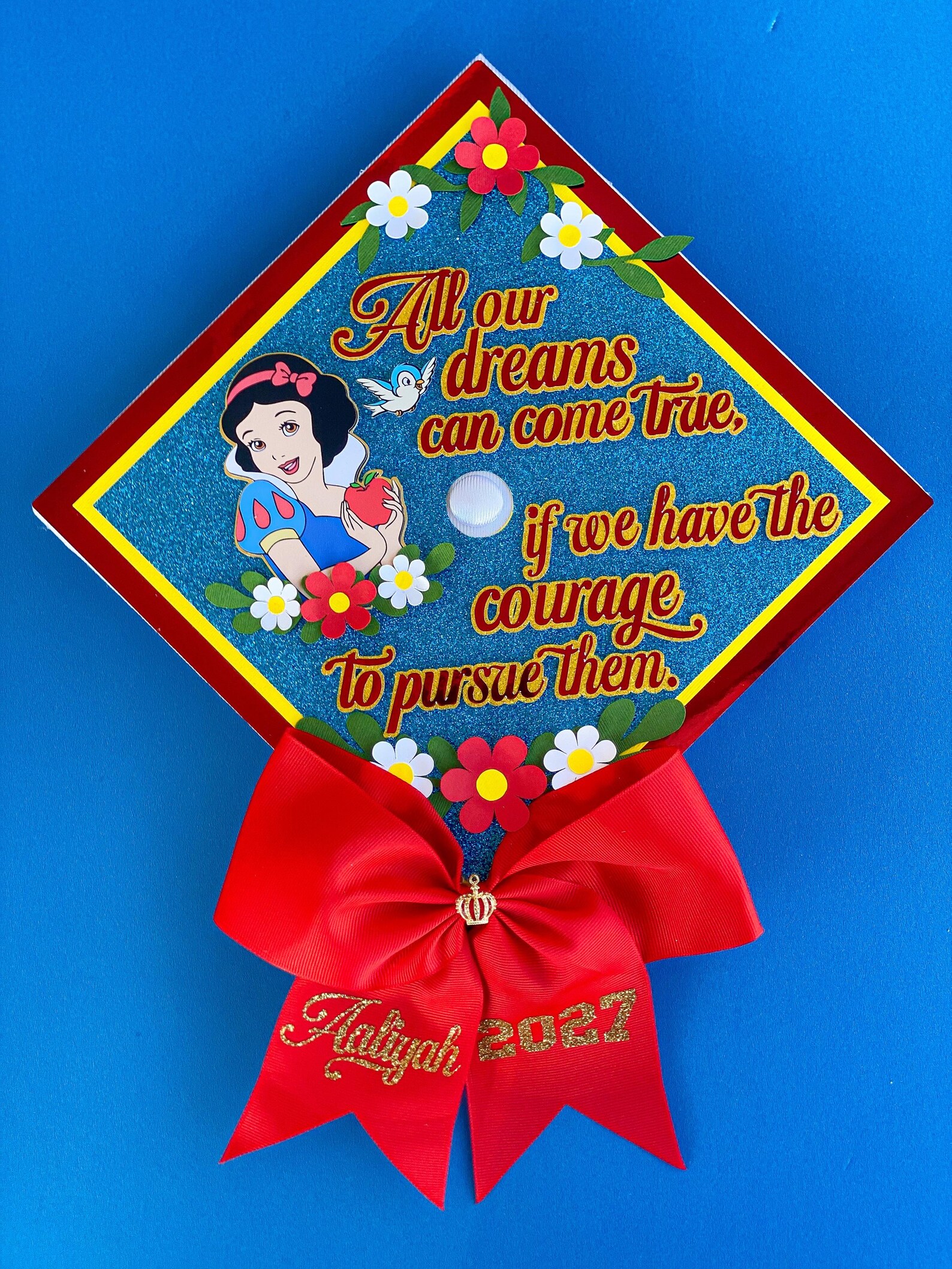 Snow White Graduation Cap Topper | College Graduation | Graduation Gift ...