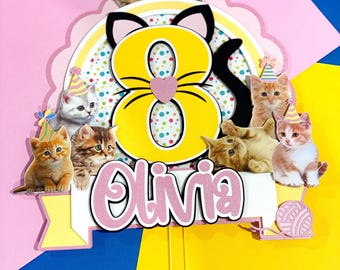 Cute Kitties Cake Topper | Kitten Party Supplies Set | Kitties  | Pets Birthday Theme | Cat Party Favors | Kitty Party Pack | Kitten Decor |