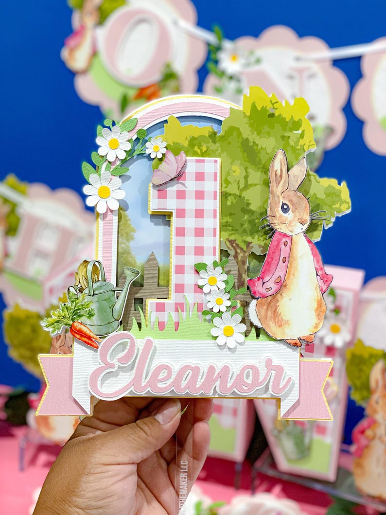 Peter Rabbit Cake Topper | Bunny One Cake Topper | Rabbit Theme Party ...