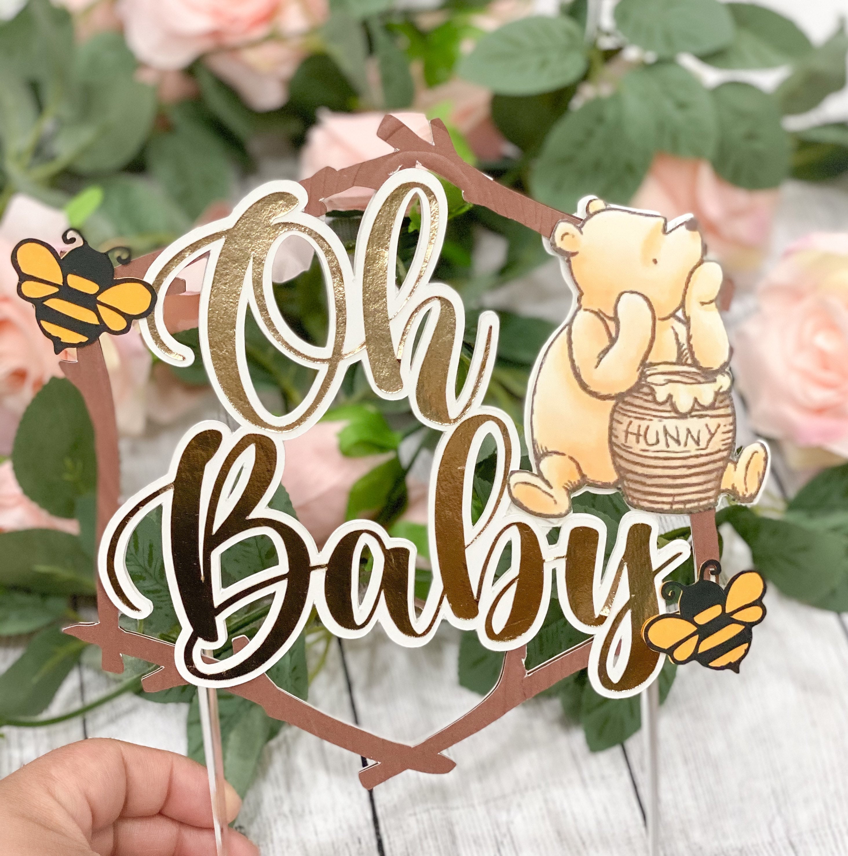 Winnie the Pooh Cake Topper Baby Shower Cake Topper Winnie Etsy