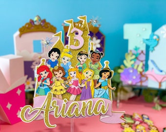 Toddler Princess Cake Topper | Toddler Princess Theme Party | Castle Princess Birthday | Disney  Princess Birthday Theme |