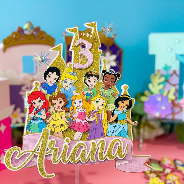 Toddler Princess Cake Topper | Toddler Princess Theme Party | Castle Princess Birthday | Disney  Princess Birthday Theme |